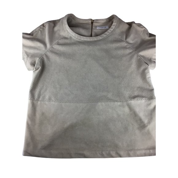 Calvin Klein Blouse Suede-like Large rear zipper Excellent condition - Picture 3 of 9